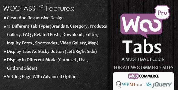 Woocommerce Tabs Pro Extra Tabs for Product Page