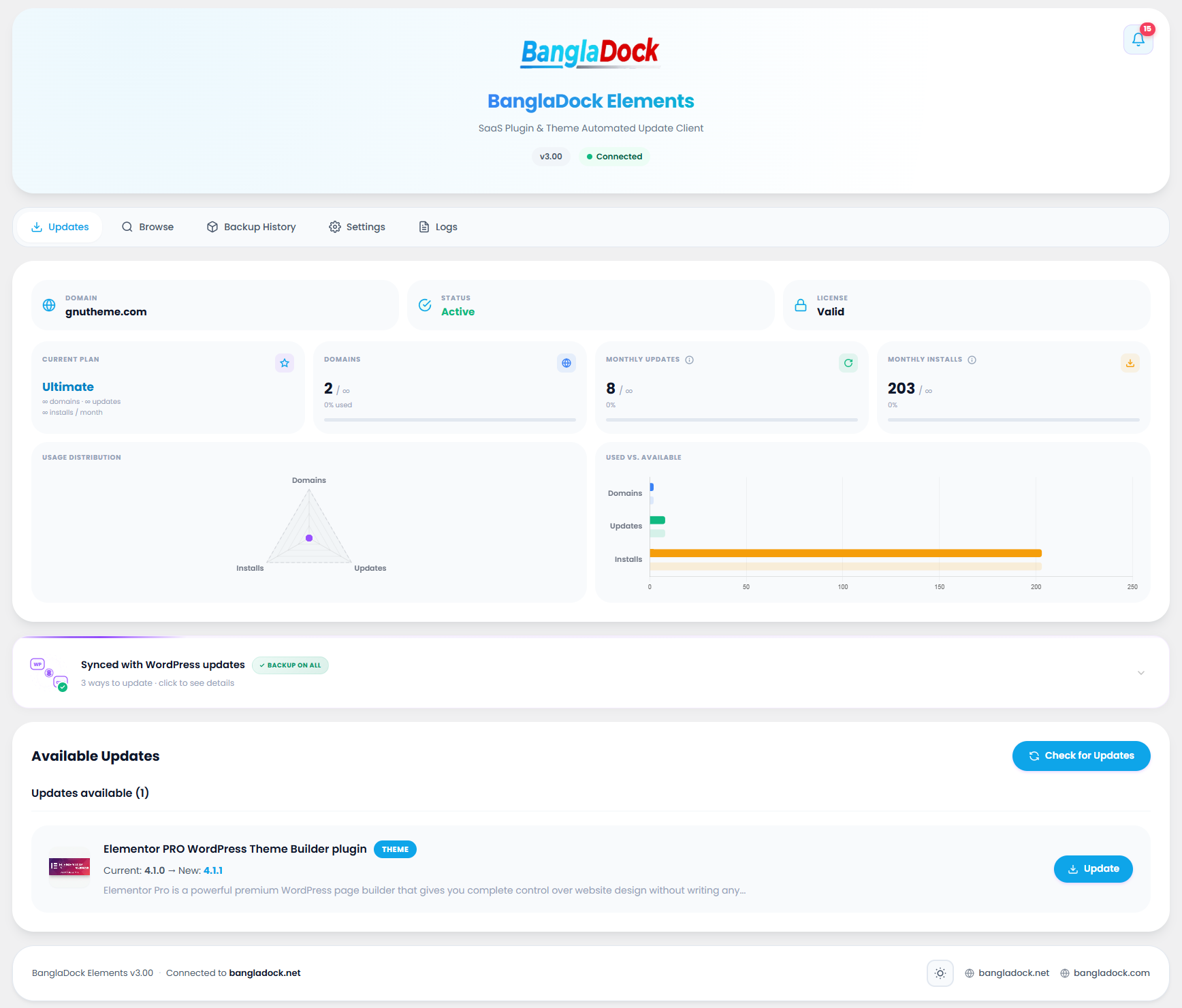 BanglaDock Elements dashboard preview