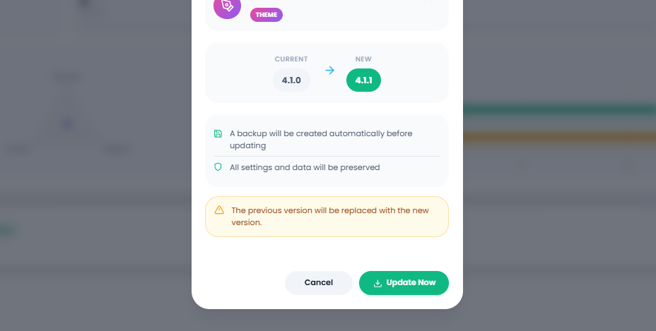Settings — General tab