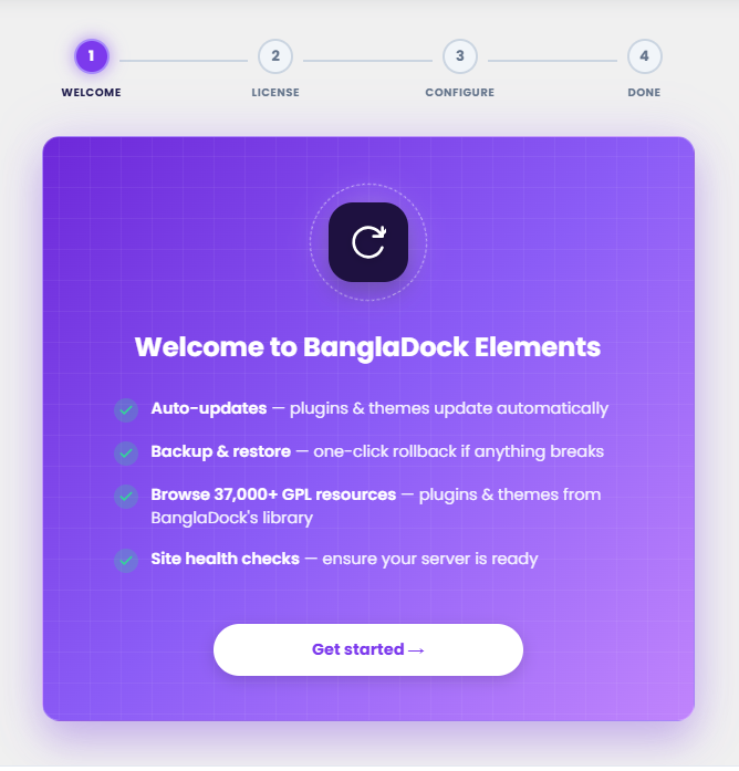 BanglaDock Elements setup wizard — server readiness check results